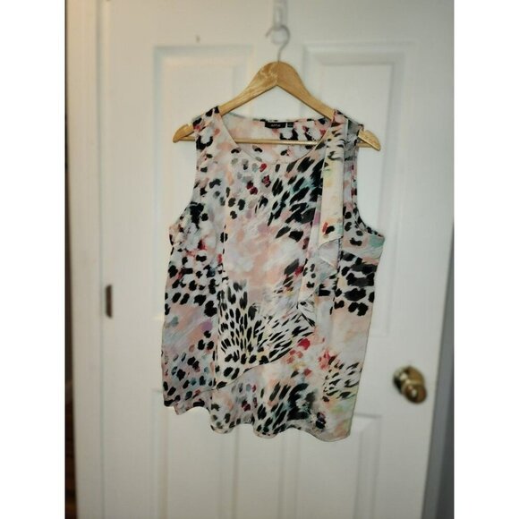 Apt. 9 XL Sleeveless Blouse |‎ Pink Animal Print | Flowy & Lightweight - Picture 10 of 12